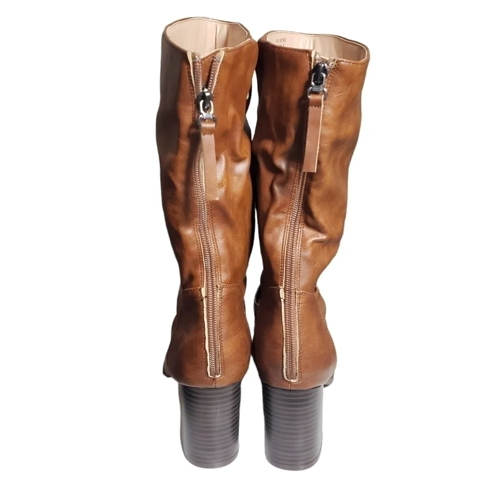 Journee Collection Sequoia Brown Mid-Cal Boots Sz 9